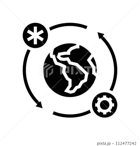 climate resilience energy policy glyph icon のイラスト素材 112477242 PIXTA