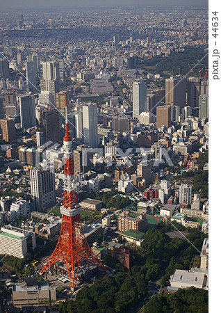 東京上空 東京タワーの写真素材