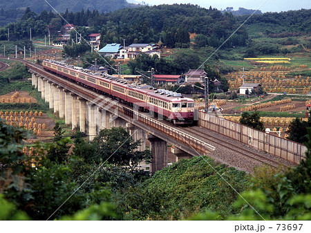 Jnr 急行 まつしま2号 1102m 東北本線の写真素材