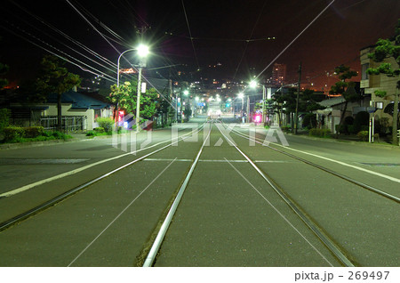 夜の電車道路 夜の電車道路 269497