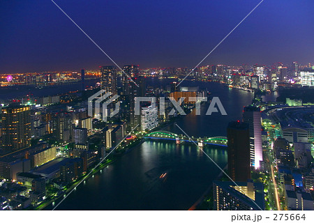 東京湾夜景の写真素材