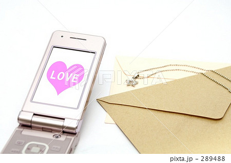 携帯電話とハート 289488