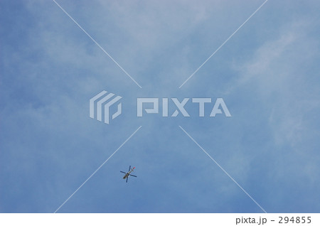 The blue sky & helicopter. 294855