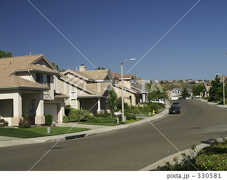 住宅地 アメリカ 外国風景の写真素材
