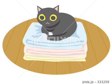 ねこと洗濯物 333209