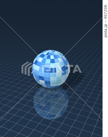 グリッドと球体（縦） 407206