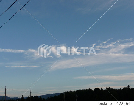 珍しい形の雲の写真素材