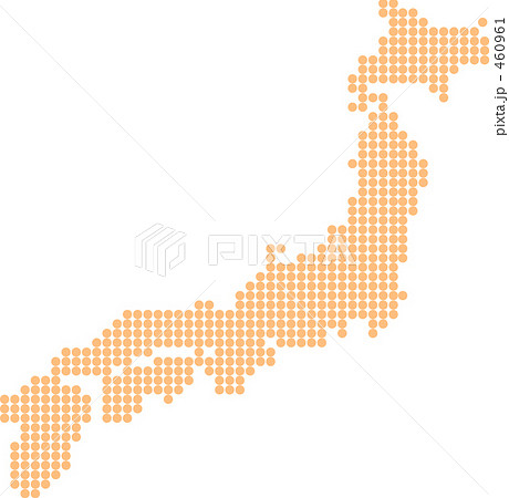 日本地図 ドット のイラスト素材