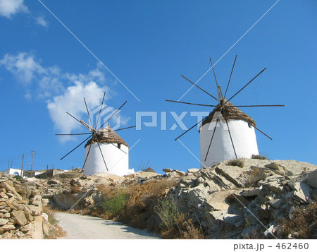 ギリシャの島の風車 462460