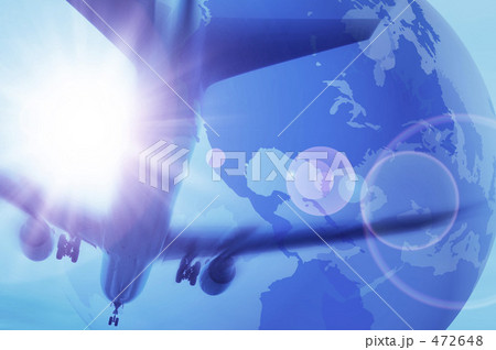 飛行機と地図 472648
