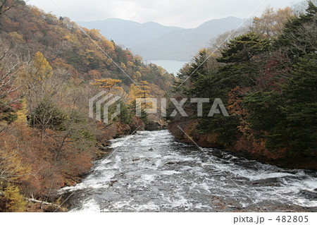 中禅寺湖を望む竜頭の滝への流れ 482805