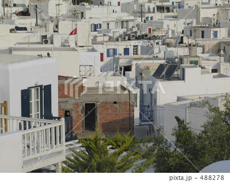 白い町ギリシャミコノスタウン 488278