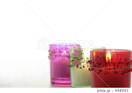 ビーズ飾りのあるから降るキャンドル３個 498091