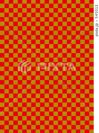 手刷り風市松 赤と金のイラスト素材