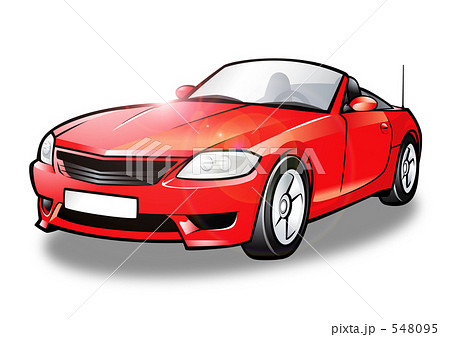 赤いオープンカーのイラスト素材