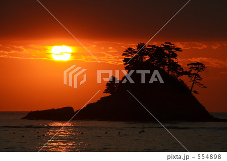 島と夕日 島と夕日 554898