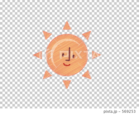 お天気マーク　イラスト　素材　太陽　晴れ　画像　スケッチ 569253