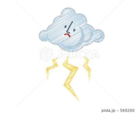 お天気マーク　イラスト　素材　雷　雷雲　アイコン 569260