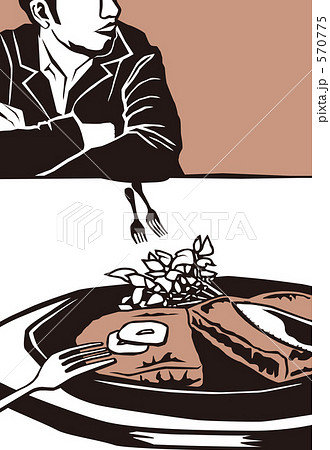 男性とステーキ 570775