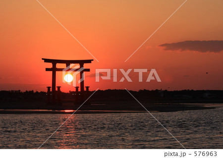 浜名湖の夕日 576963