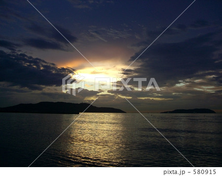 百道浜からの夕日 580915