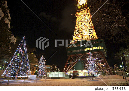 初雪と電飾 初雪と電飾 583458