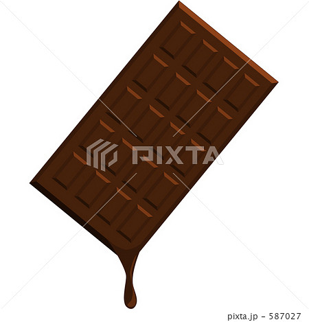 溶けた板チョコのイラスト素材