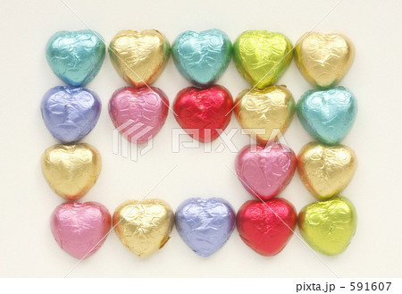 ハートのカラフルチョコ 591607