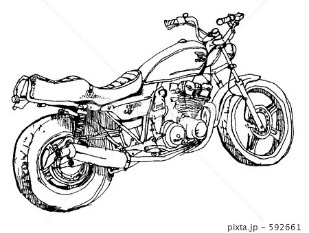単車 二輪車 オートバイのイラスト素材