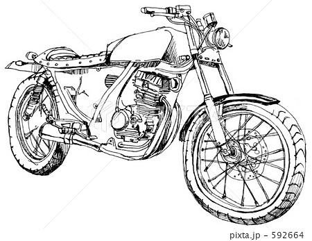 単車 二輪車 オートバイのイラスト素材