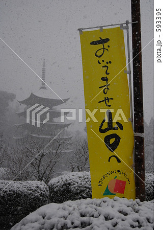 のぼりと瑠璃光寺五重塔 593395