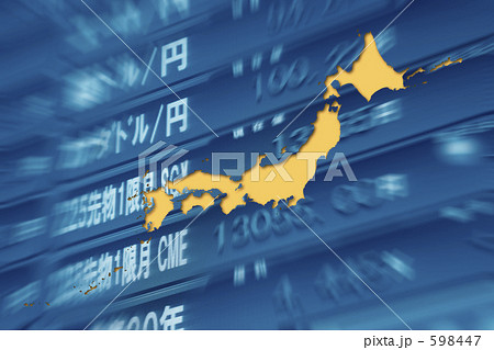 ダウ掲示板と日本地図 598447