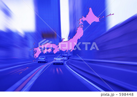 高速道路と日本地図 598448