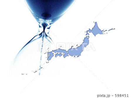 砂時計と日本地図 598451