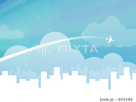 素材 販売 画像 イメージ 背景 壁紙 イラスト 飛行機 空 グラフィックのイラスト素材 6034