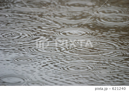 雨 水溜り 波紋の写真素材 雨 水溜り 波紋の写真素材