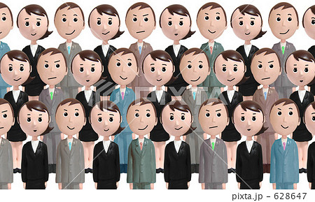 立体イラスト男女集合3の写真素材