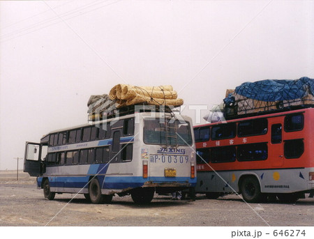 中国シルクロード寝台バスの写真素材