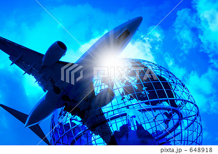 飛行機と地球儀 648918