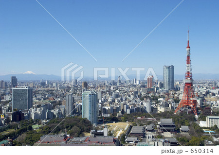 東京タワーと富士山を望む 650314