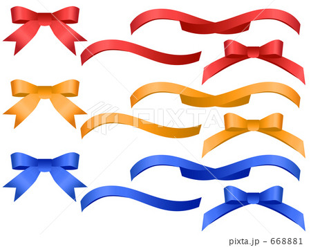 リボン素材のイラスト素材 6681