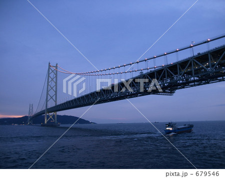 明石大橋　夜景 679546