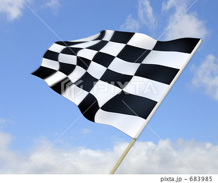 はためくチェッカーフラッグ はためくチェッカーフラッグ 683985