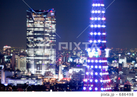東京タワーと六本木ヒルズ 東京タワーと六本木ヒルズ 686498