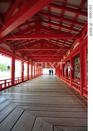 厳島神社 回廊の写真素材