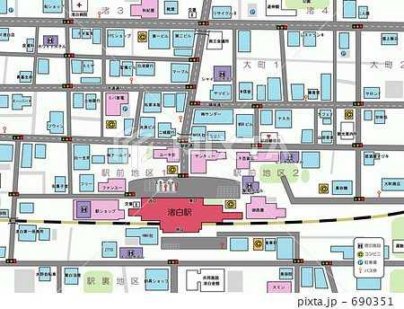 駅前地図 架空 のイラスト素材