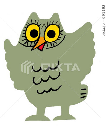 フクロウ　灰みがかった緑 691192