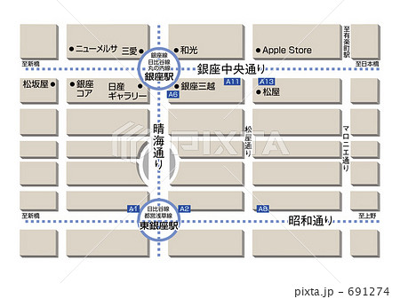 地図 銀座のイラスト素材