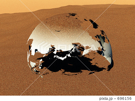 砂漠化した地球のイメージのイラスト素材