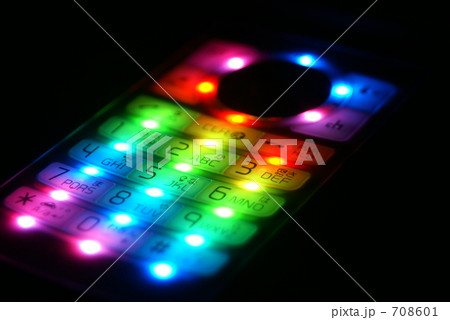 キーバックライト キーイルミネーション 携帯電話の写真素材